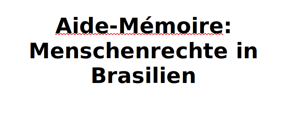 Zwei Aide-Mémoire aus Anlass des Gespräches mit Außenministerin Annalena Baerbock am 27. August 2024